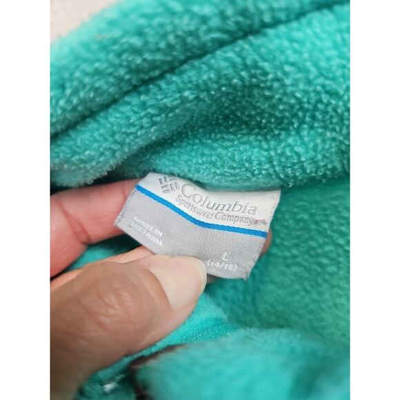 Columbia Fleece Girls Large 14/16 Mint Green Full Zip Cold Weather - Picture 4 of 7